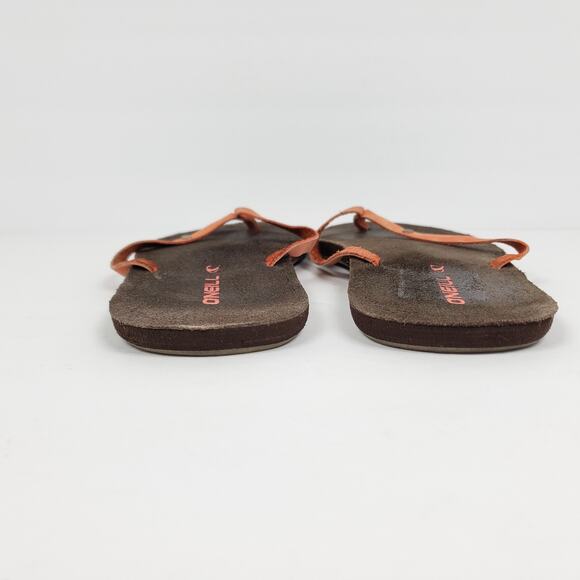 O'Neill Womens Size 8 Brown Coral Leather Slip On Thong Flip Flop Sandals - Picture 6 of 9